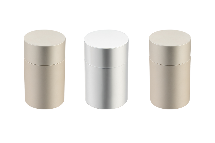 Aluminium bærbar te opbevaring krukke cylindrisk forseglet krukke