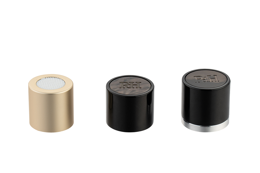 Aluminium Plastik Shell Top stykke rund spiralmagnetisk parfumeovertræk